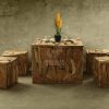 Square Reclaimed Teak Living Set