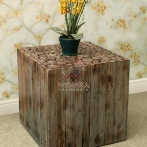 Coin Wooden Side Table