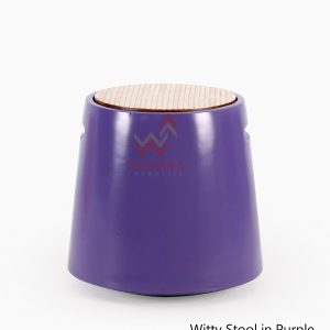 Wity Wooden Stool in Purple Colour